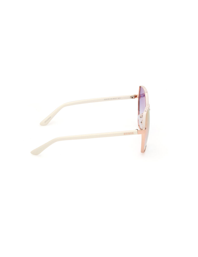 Metal Sun Glasses F White Gradient Or Mirror Violet