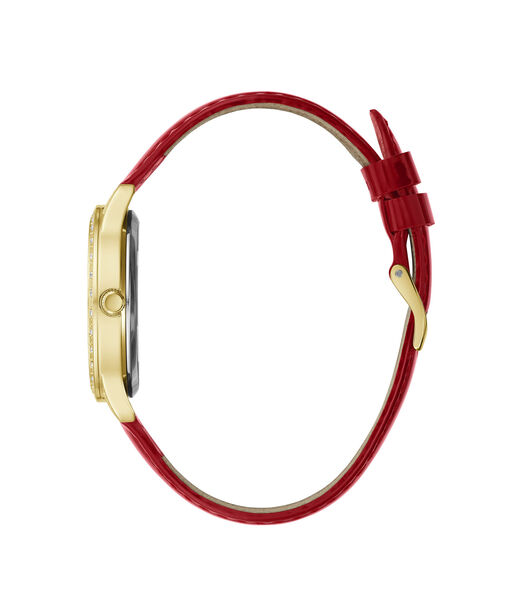 Gold And Red Analog Watch
