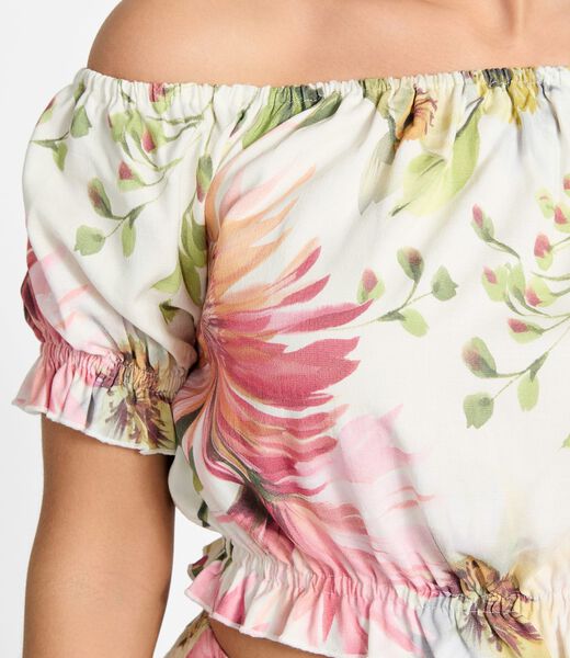 Floral print off-shoulder top