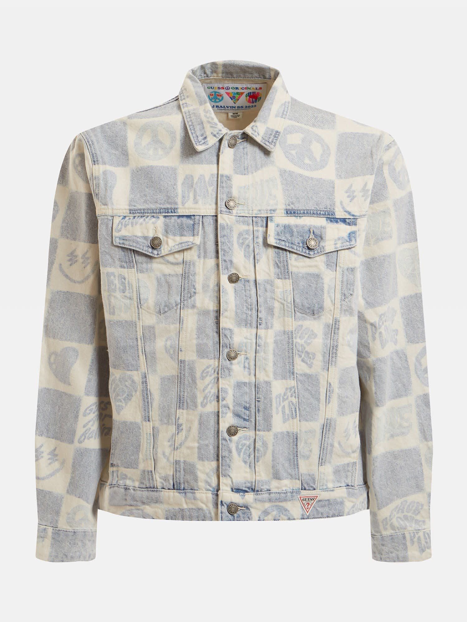 Shop GUESS Online J Balvin All Over Print Denim Jacket
