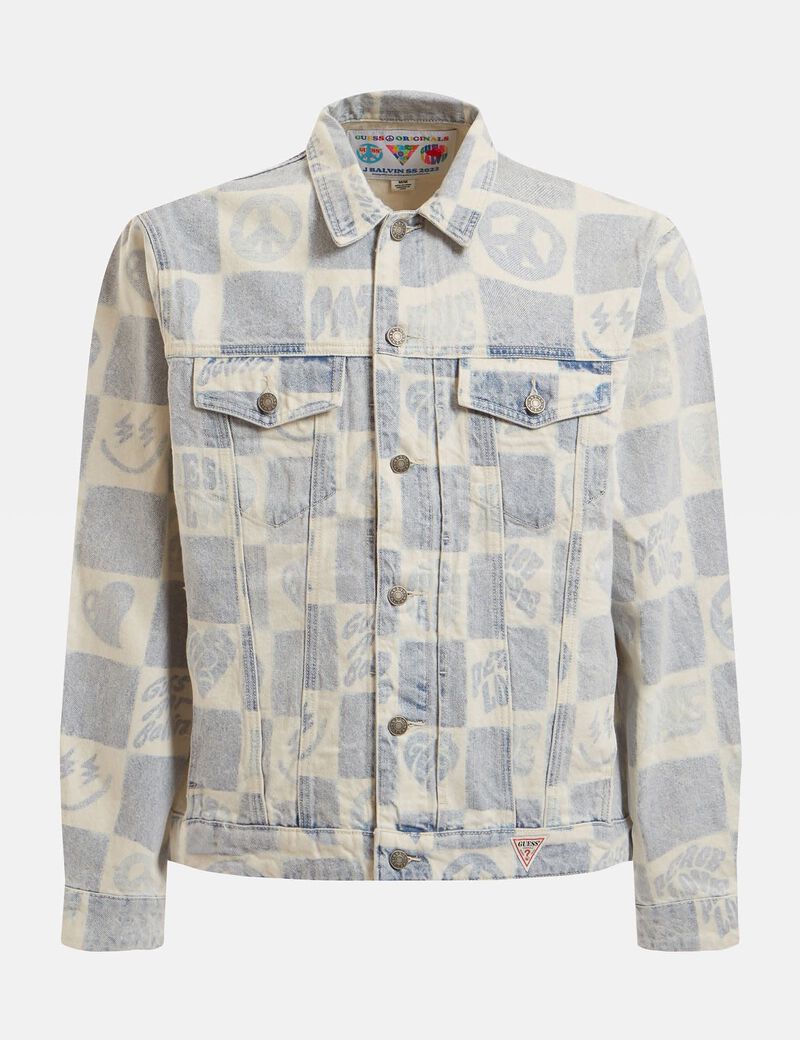 J Balvin All Over Print Denim Jacket