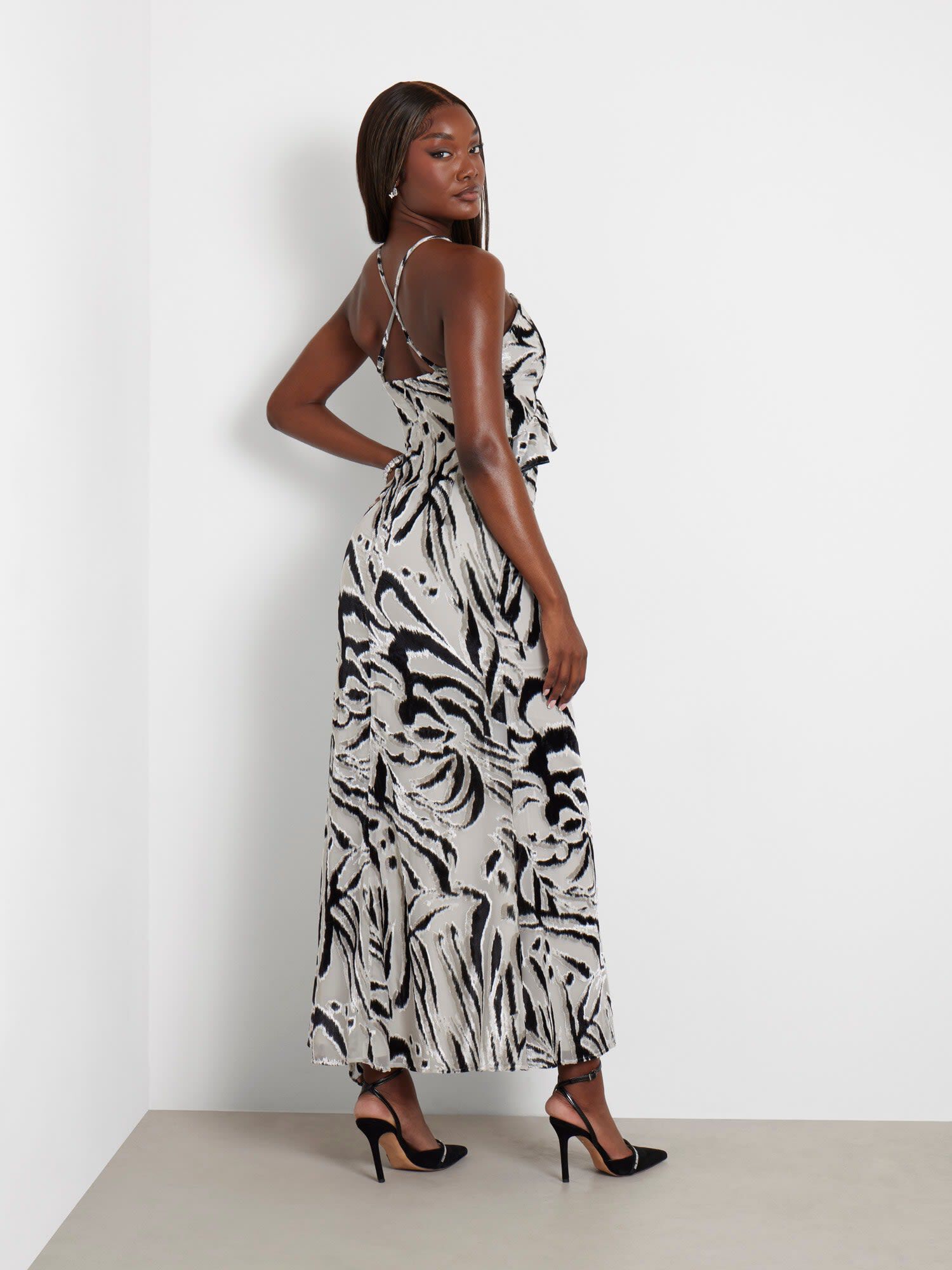 Shop GUESS Online Zebra print long dress