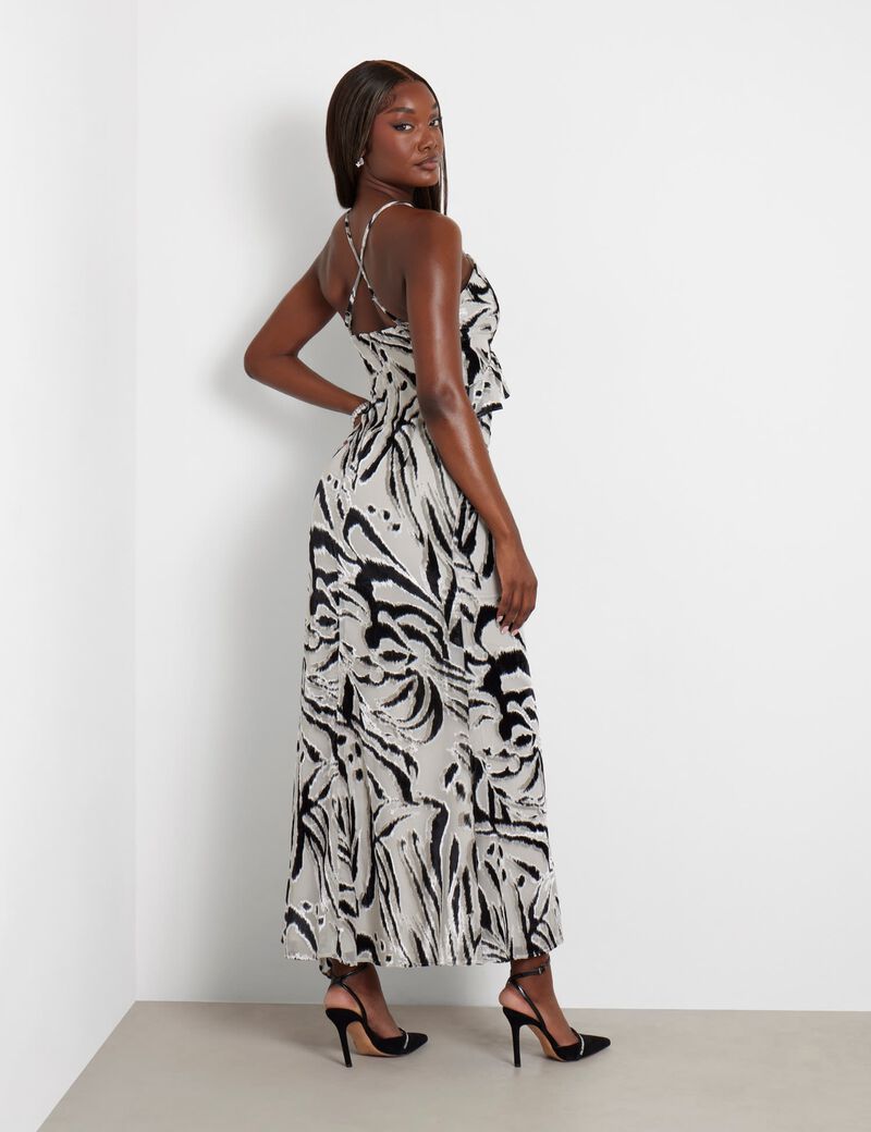 Zebra print long dress