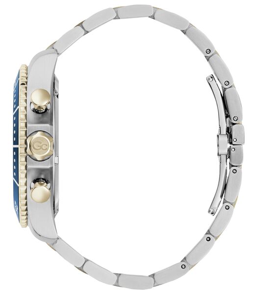Gc Sportchic Men S 3540 D Mvmt Blue Dail 10 Amt Silver Yellow Gold Stainless Steel Brct