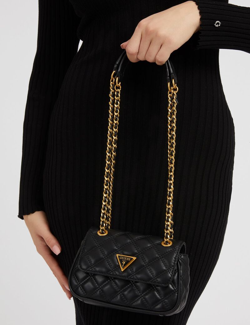 Shop GUESS Giully Quilted Mini Crossbody Bag Black GUESS KSA Shop GUESS Giully Quilted Mini Crossbody Bag Black GUESS KSA