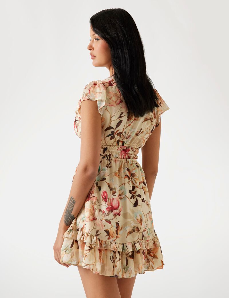 Floral print mini dress