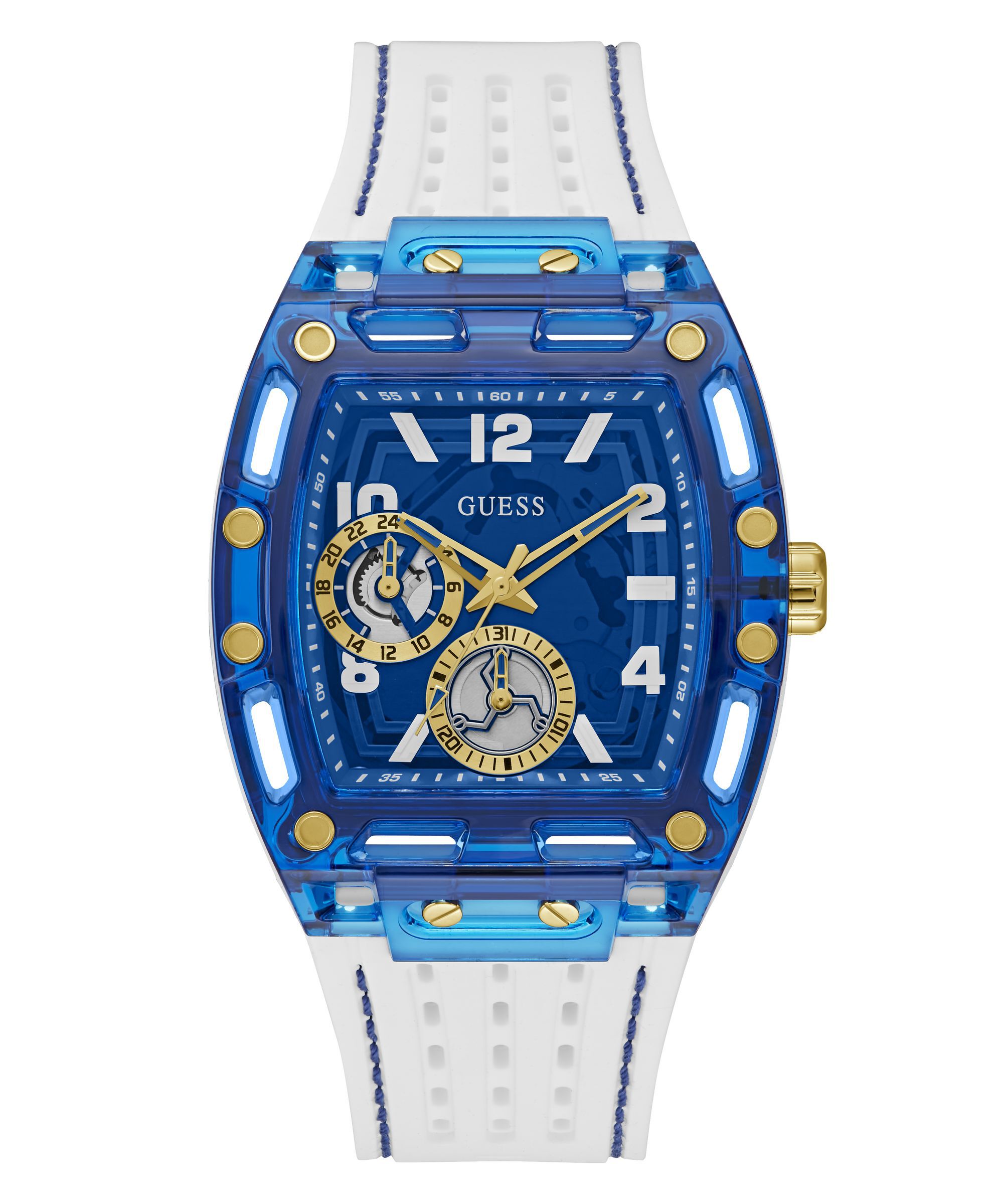 Shop GUESS Online White Quartz Analog Silicone Watch