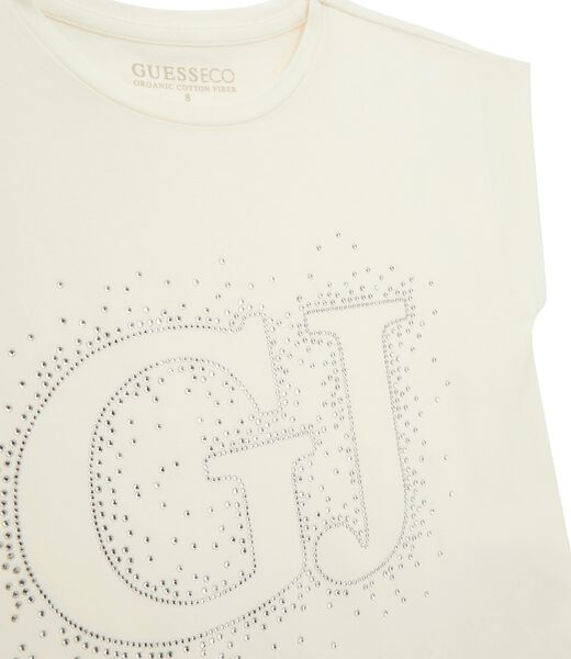 Rhinestones GJ logo stretch t-shirt