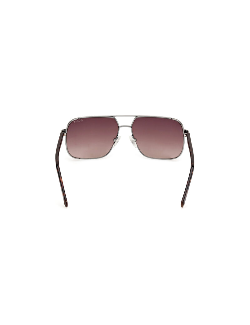 Metal Sun Glasses M Shiny Gunmetal Gradient Brown