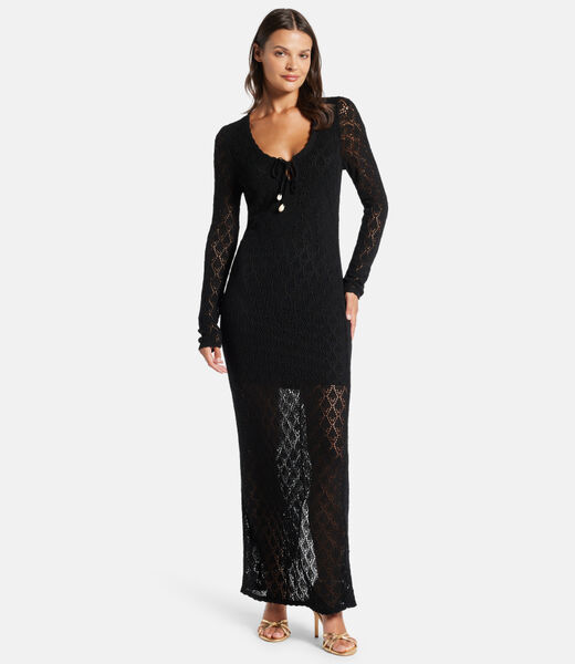Open-work bodycon maxi dress