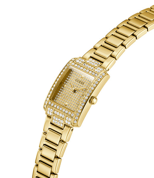 Ladies Yellow Gold Tone Rectangle Analog Watch