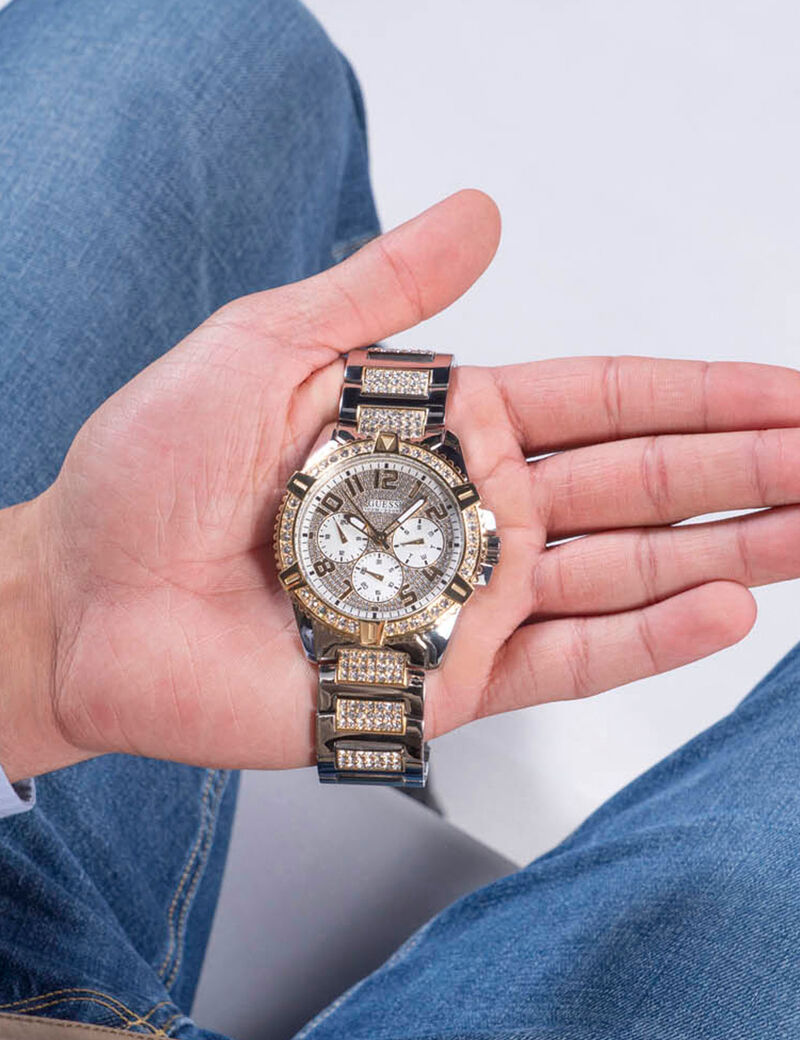 Gold And Silver Multifuction Watch