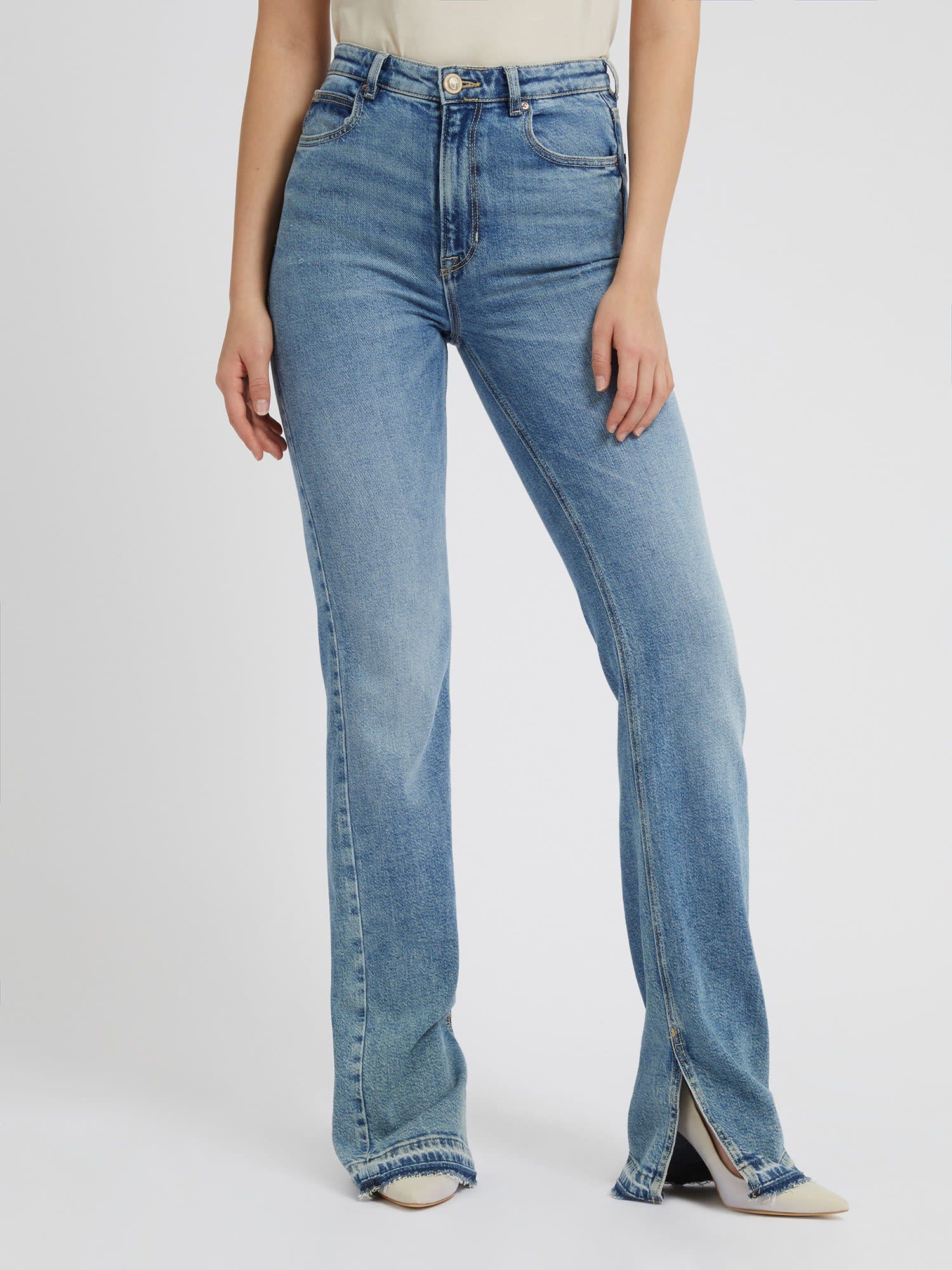 Shop GUESS Online Side Split Flare Denim Pant