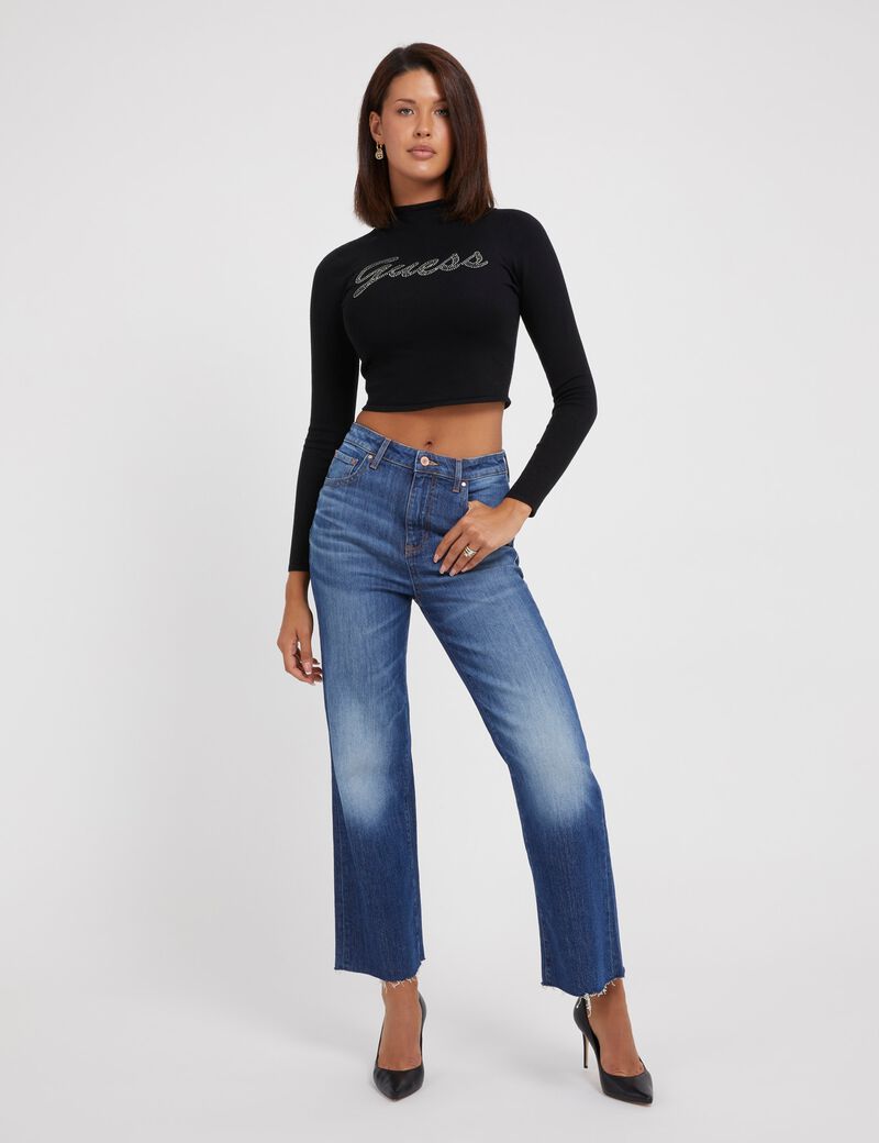 High Rise Wide Leg Denim Pant