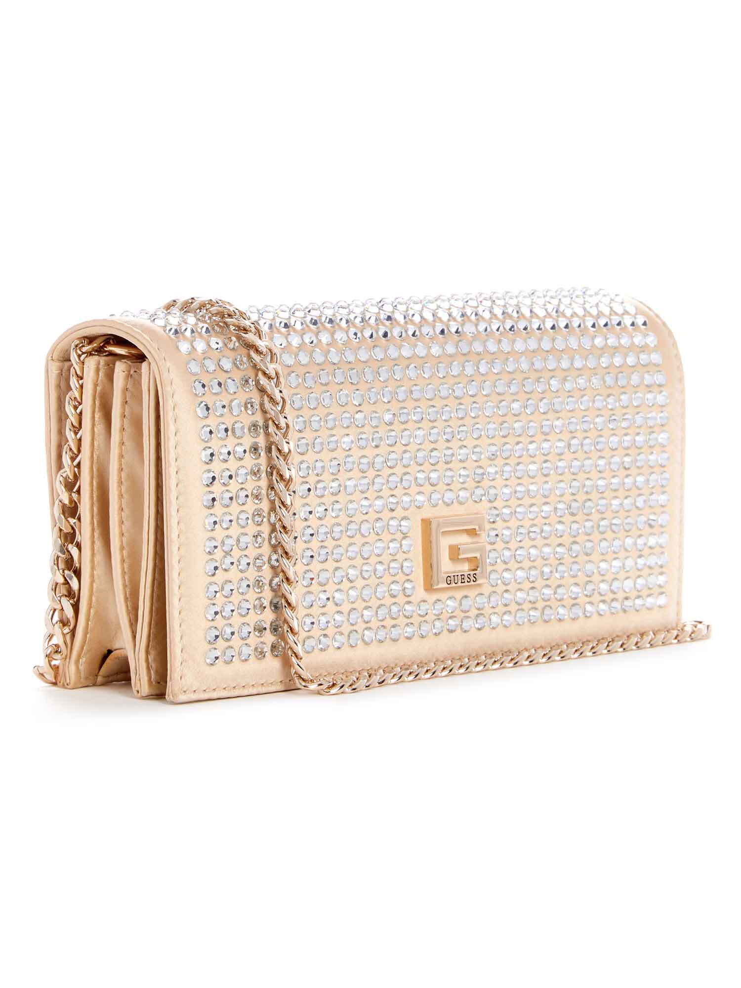 Guess gold sales clutch bag