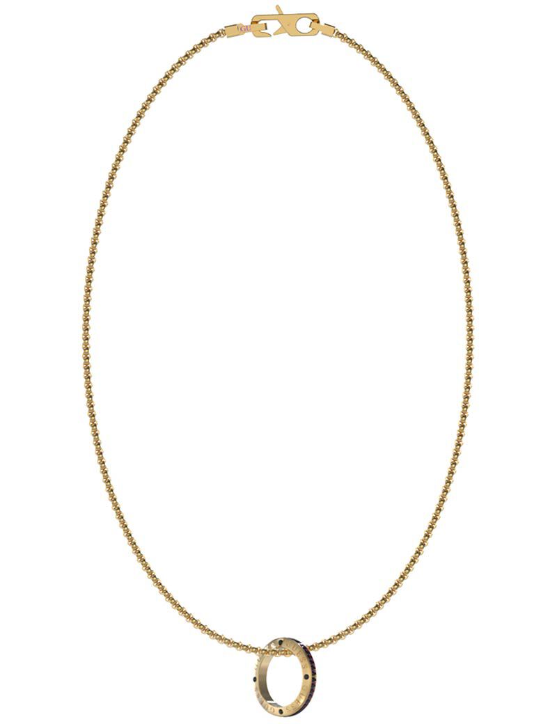 21" Black Pave Ring Necklace