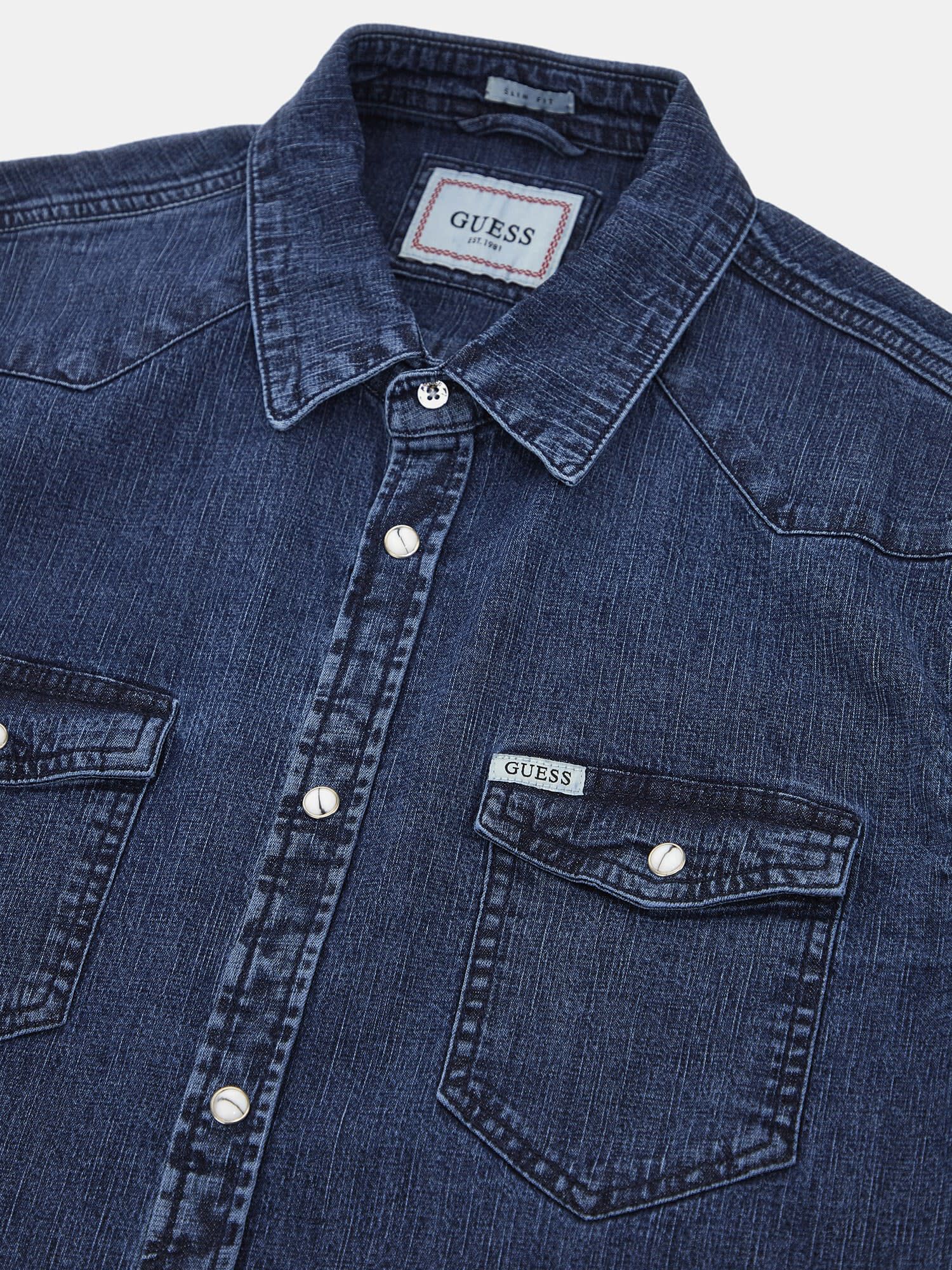 Shop GUESS Online Slim Fit Denim Shirt