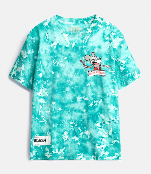 Tie-Dye Graffiti Print T-Shirt