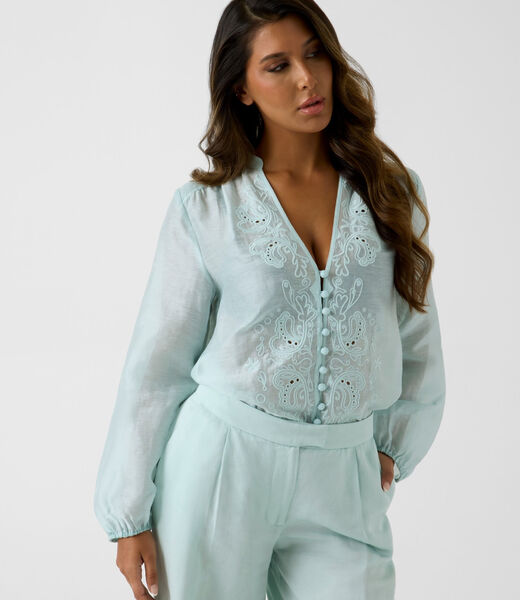 GRACIE LS SHIRT Marciano linen-blend shirt