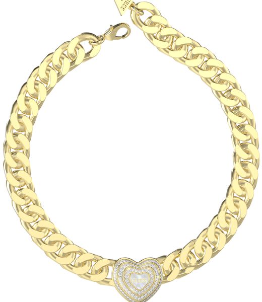 17" MOP AND CRYSTALS HEART NK