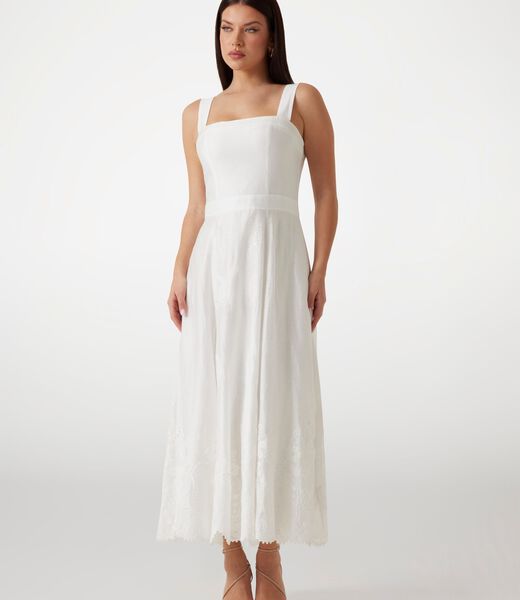 Marciano linen-blend long dress