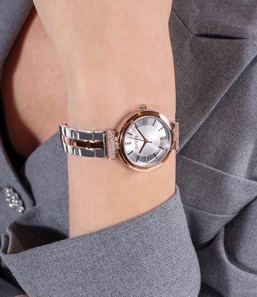 Ladies 2-Tone Rose Gold Tone Analog Watch