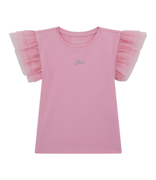 Logo embroidered frill top