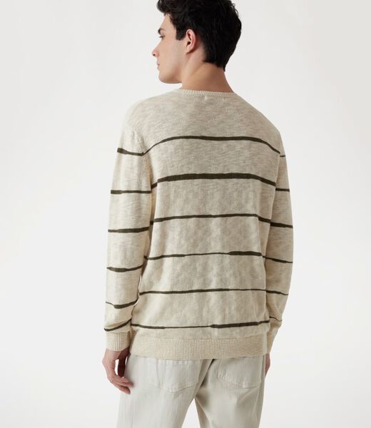 Linen-blend striped sweater