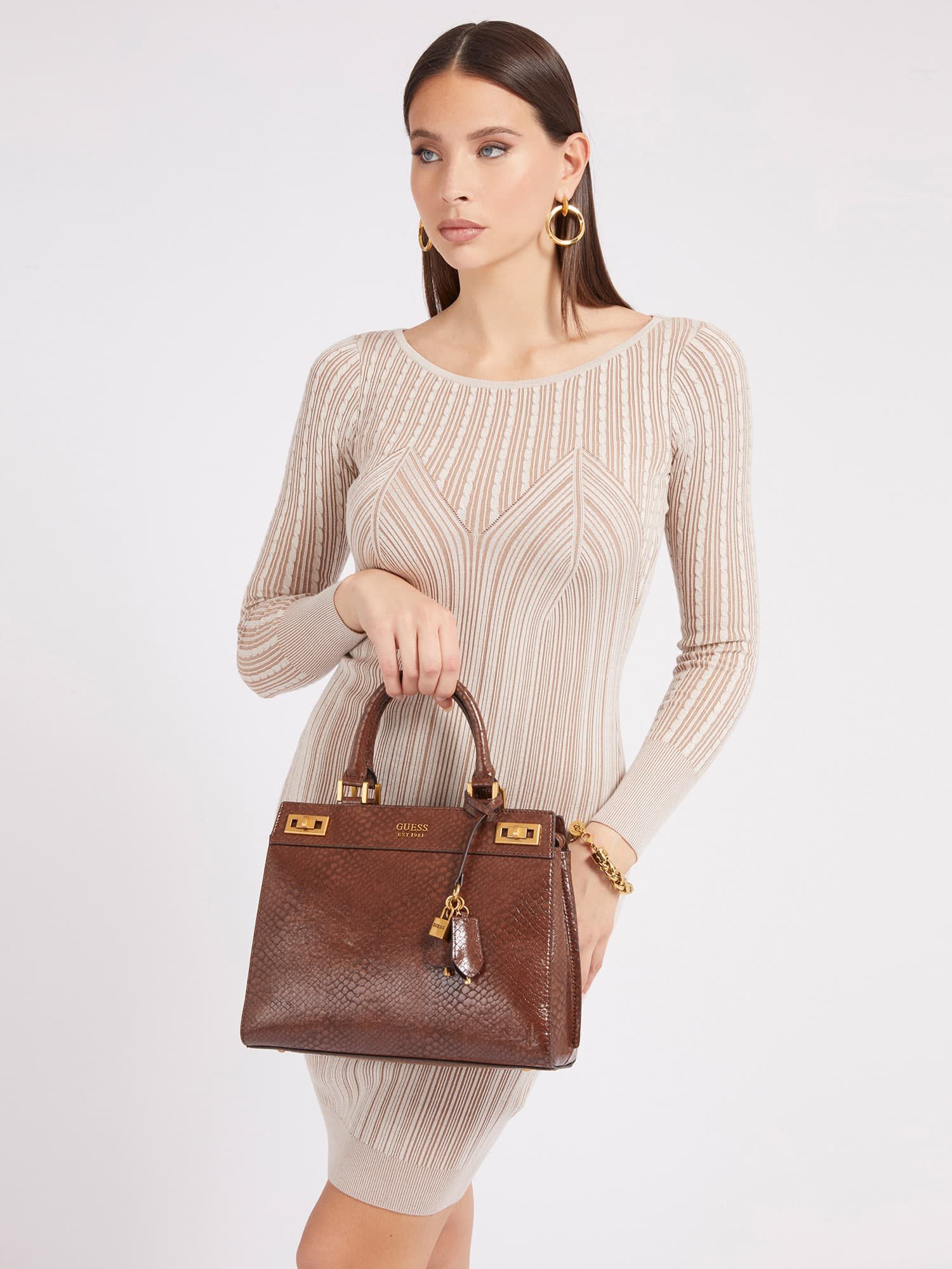 Katey luxury on sale satchel guess