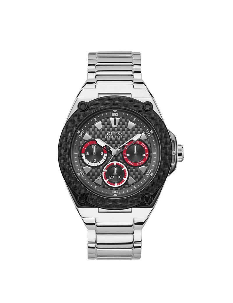 Black And Silver Multifunction Watch