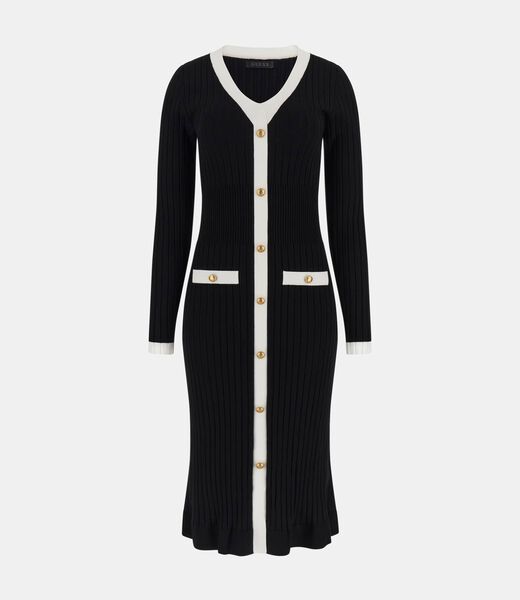 Rib-knit midi dress