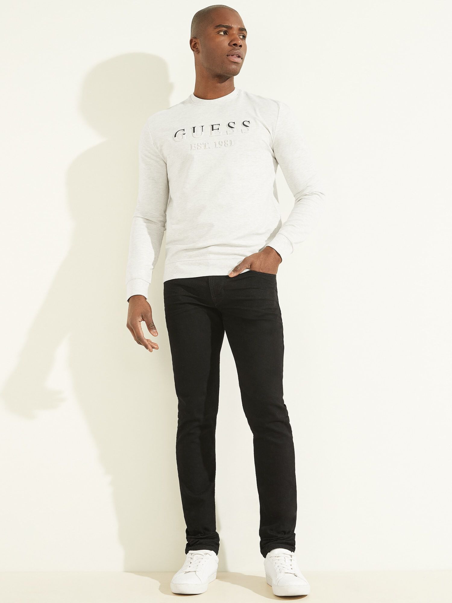 Guess long sleeve t shirt mens clearance