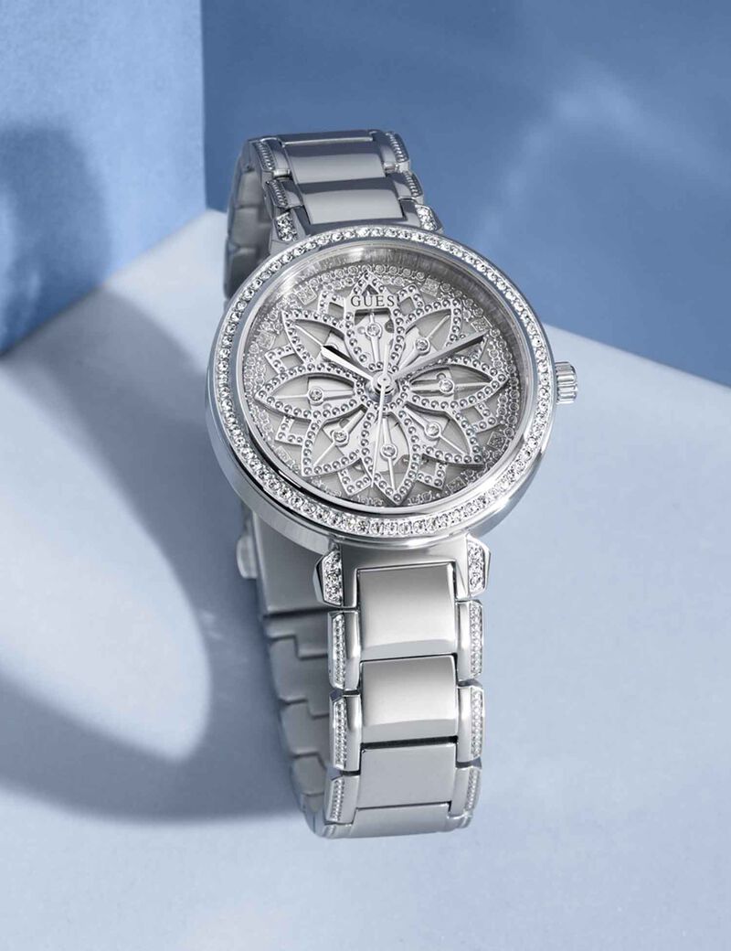 Silver-Tone Cut-Through Watch