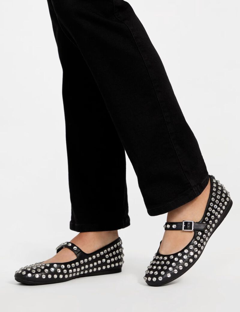 Embellished Mary Jane Ballet Flats