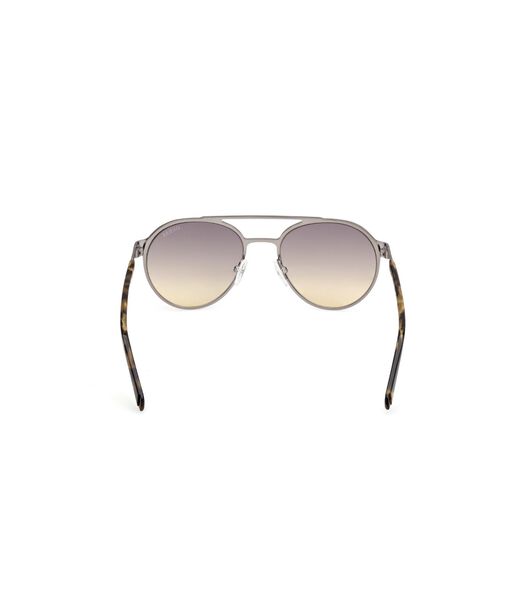 Round matte gunmetal gradient smoke sunglasses