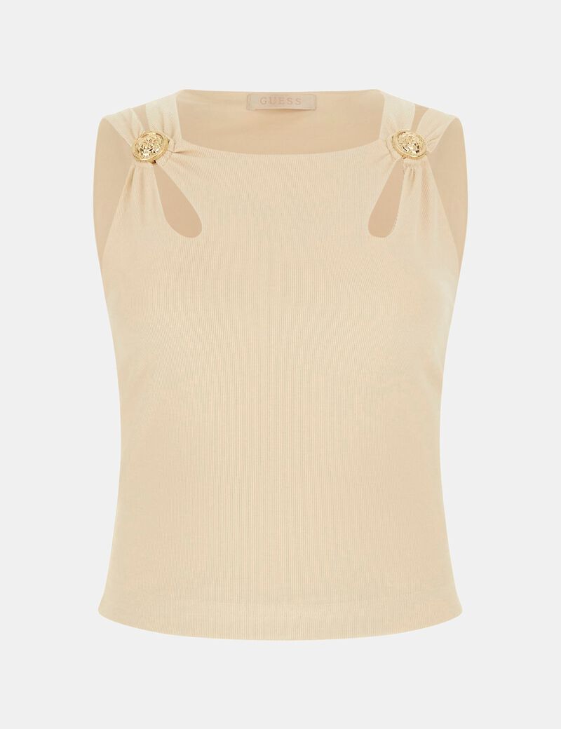 Crop top with cutout details
