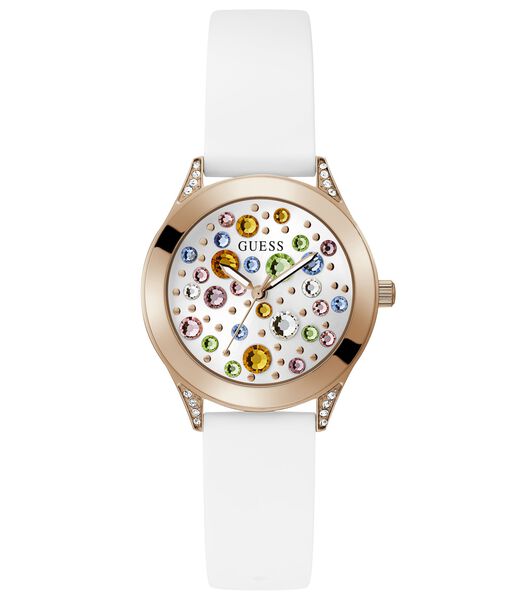 Analogue watch with crystal appliqué detailing