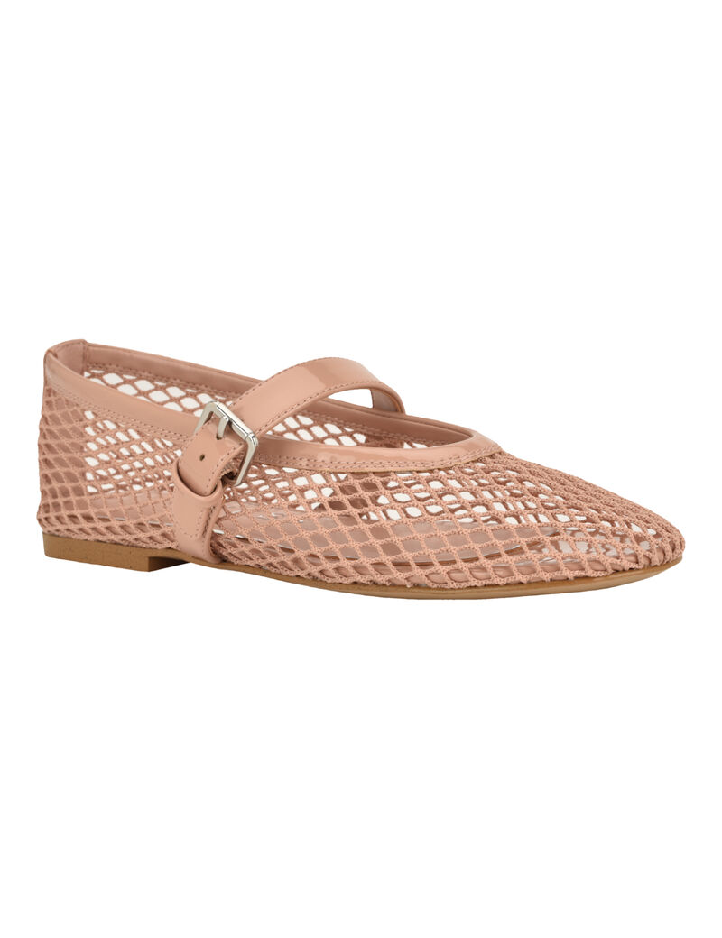 Paxey Mesh MaryJane Flat with Hook and Loop Closure