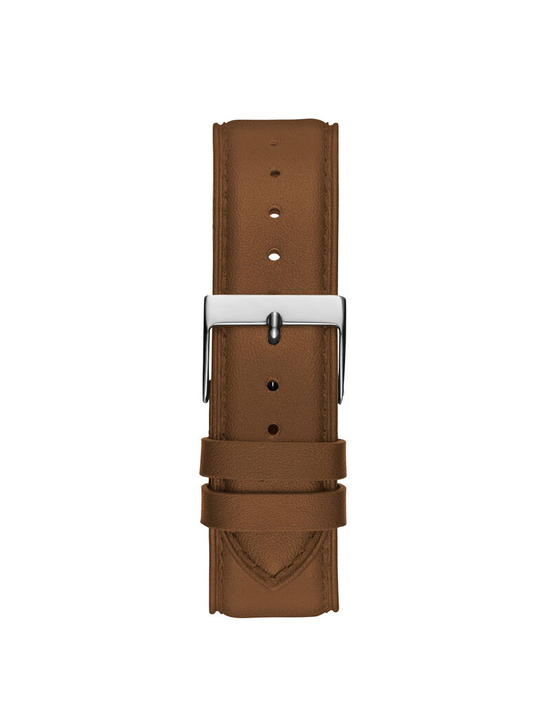 Silver And Brown Leather Watch