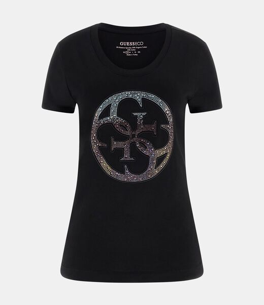 Rhinestones front logo t-shirt