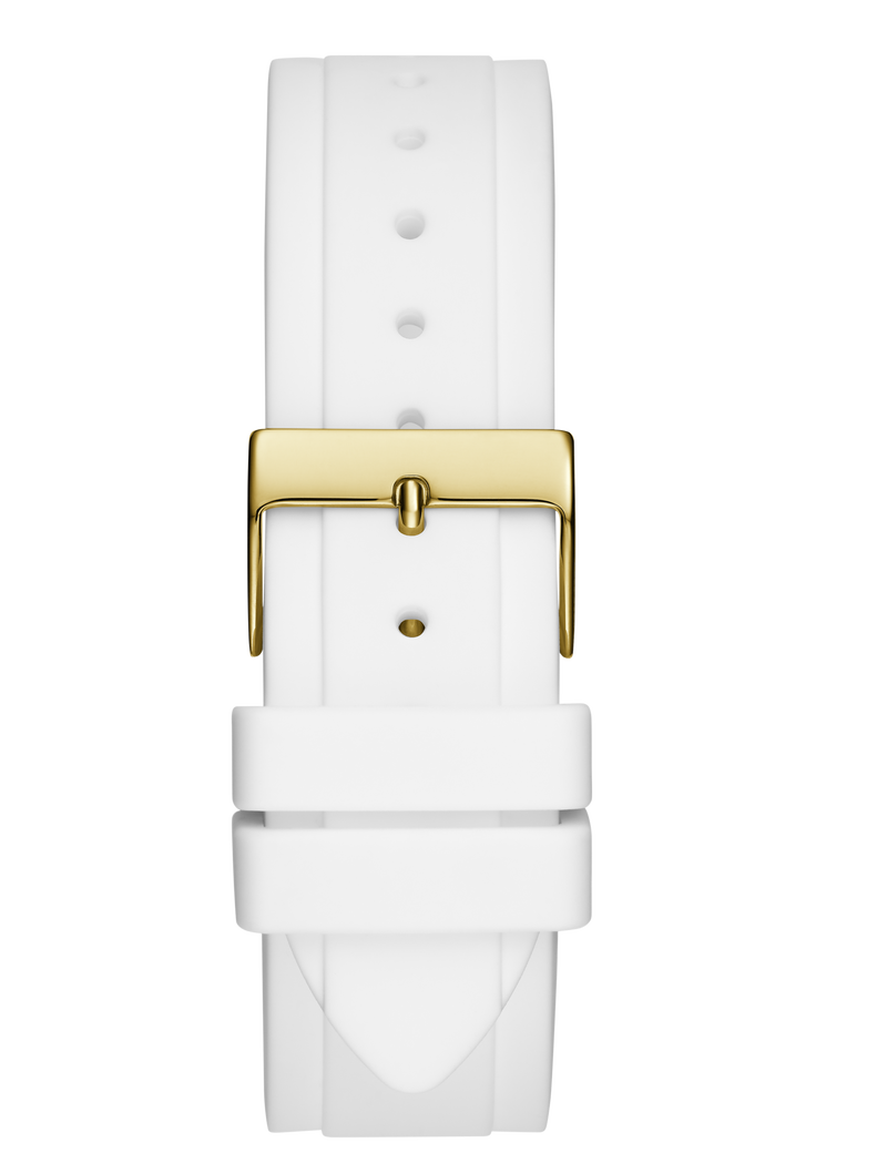 Ladies White Gold Tone Multi-function Watch