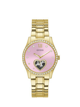 Gold And Pink Analog Watch