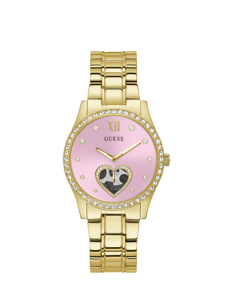 Gold And Pink Analog Watch