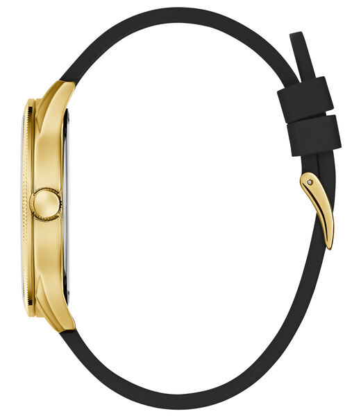 Mens Black Gold Tone Analog Watch