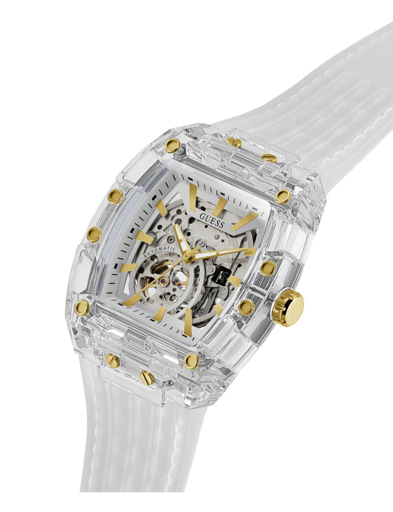Mens White Rectangle  Watch