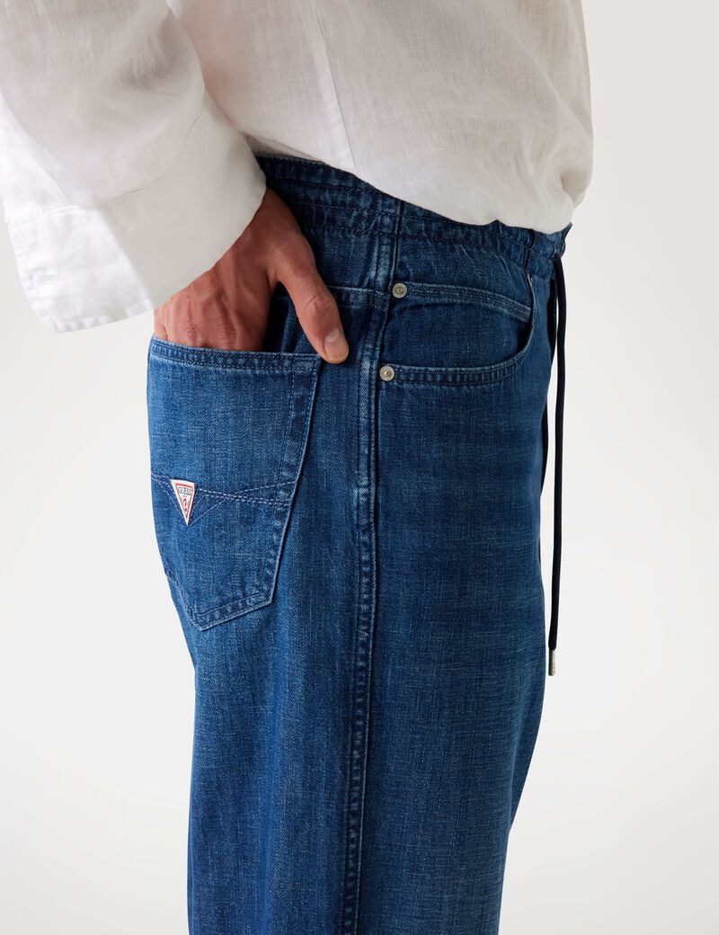 Linen-blend joggers