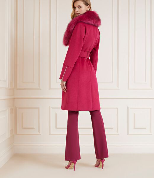 Marciano Faux Fur Wool Blend Coat