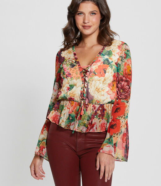 Crinkle Chiffon Blouse