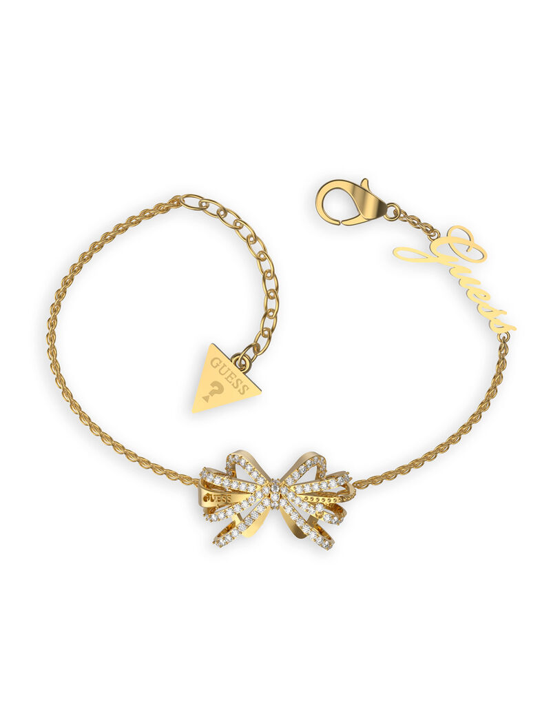 Bow Crystal And Logo Charm Bracelet