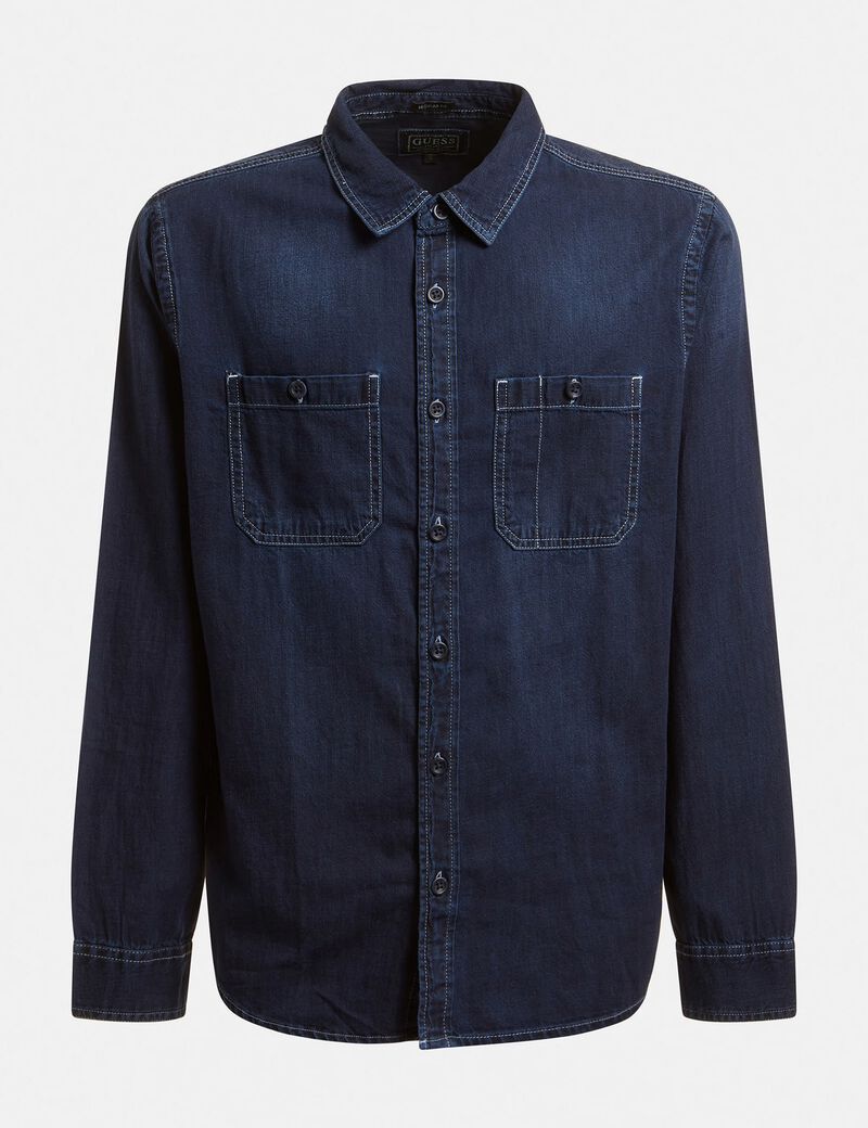 Linen Blend Denim Shirt